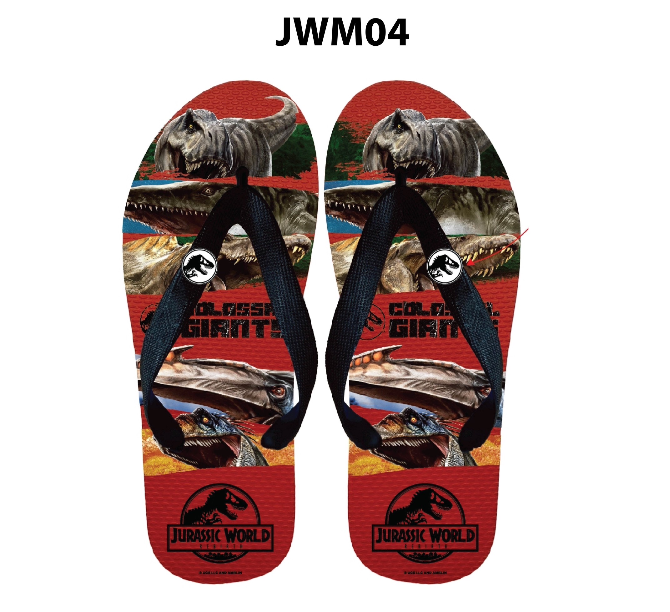 JWM04 Men’s flip-flops shoes Jurassic brand Size 9.5-11.5