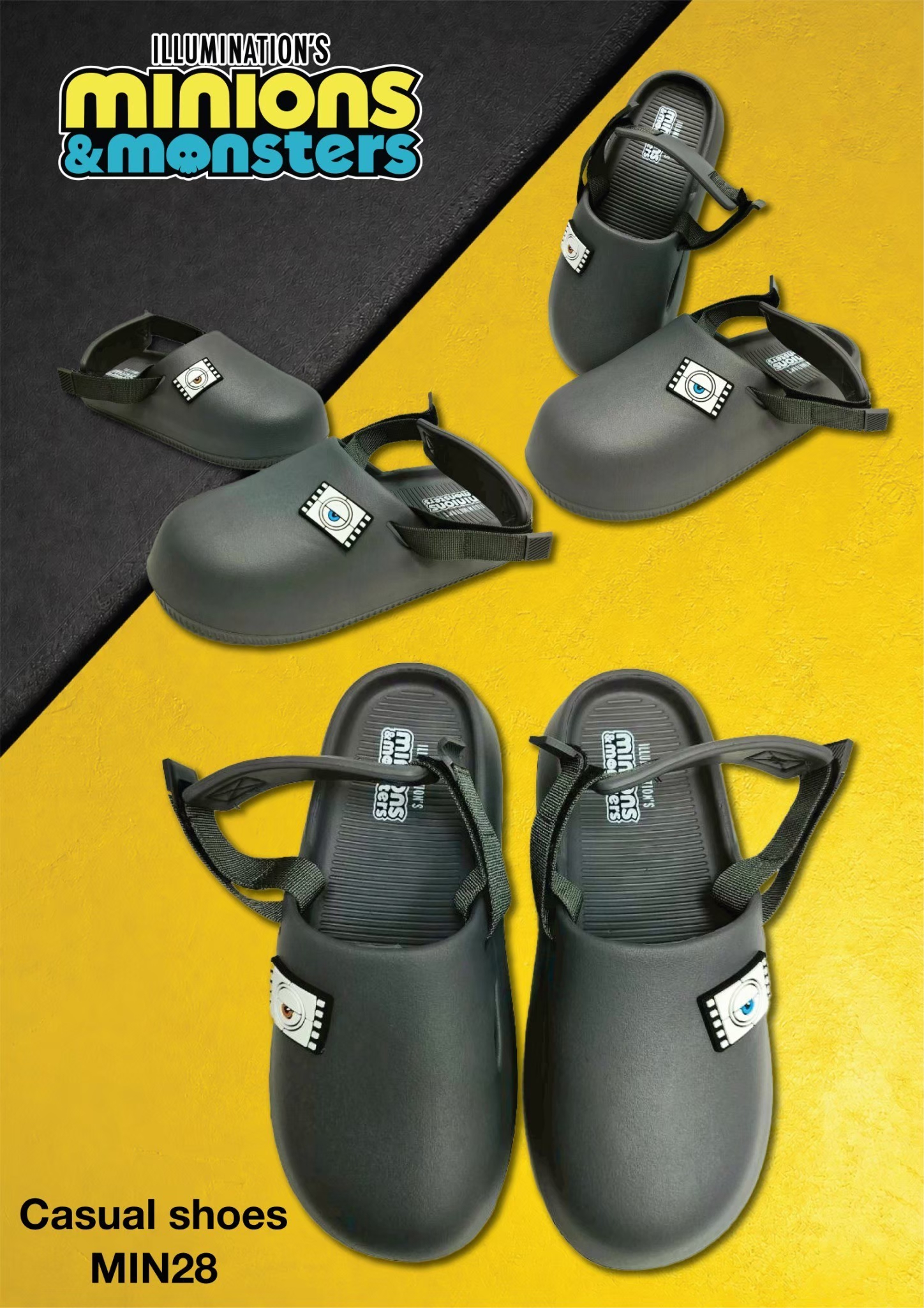 MIN28 ILLUMINATION’S MINION Men’s Big toe shoes Size 40-45