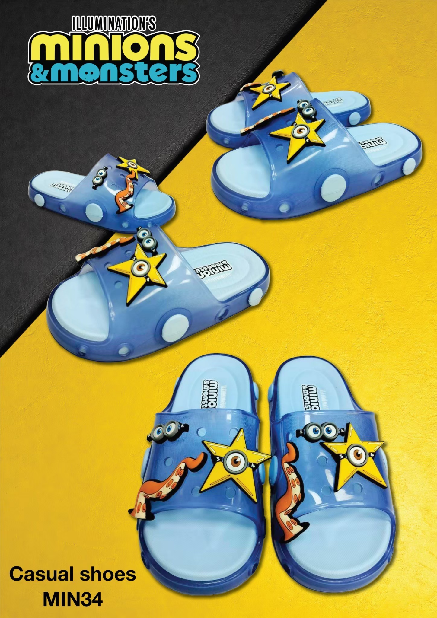 MIN34 ILLUMINATION’S MINION Boy&Girl’s Casual shoes Size 30-35