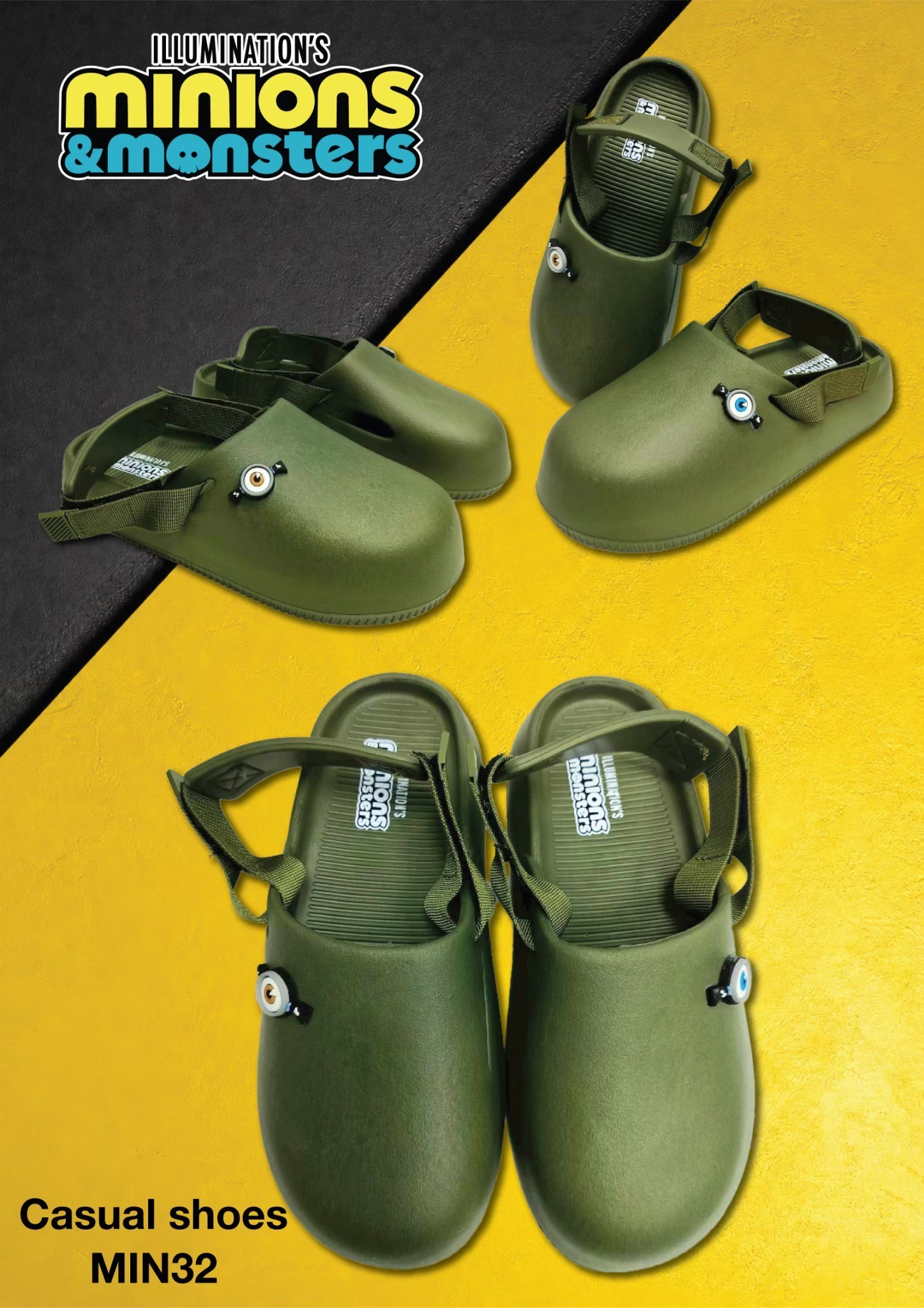 MIN32 ILLUMINATION’S MINION Men’s Big toe shoes Size 40-45