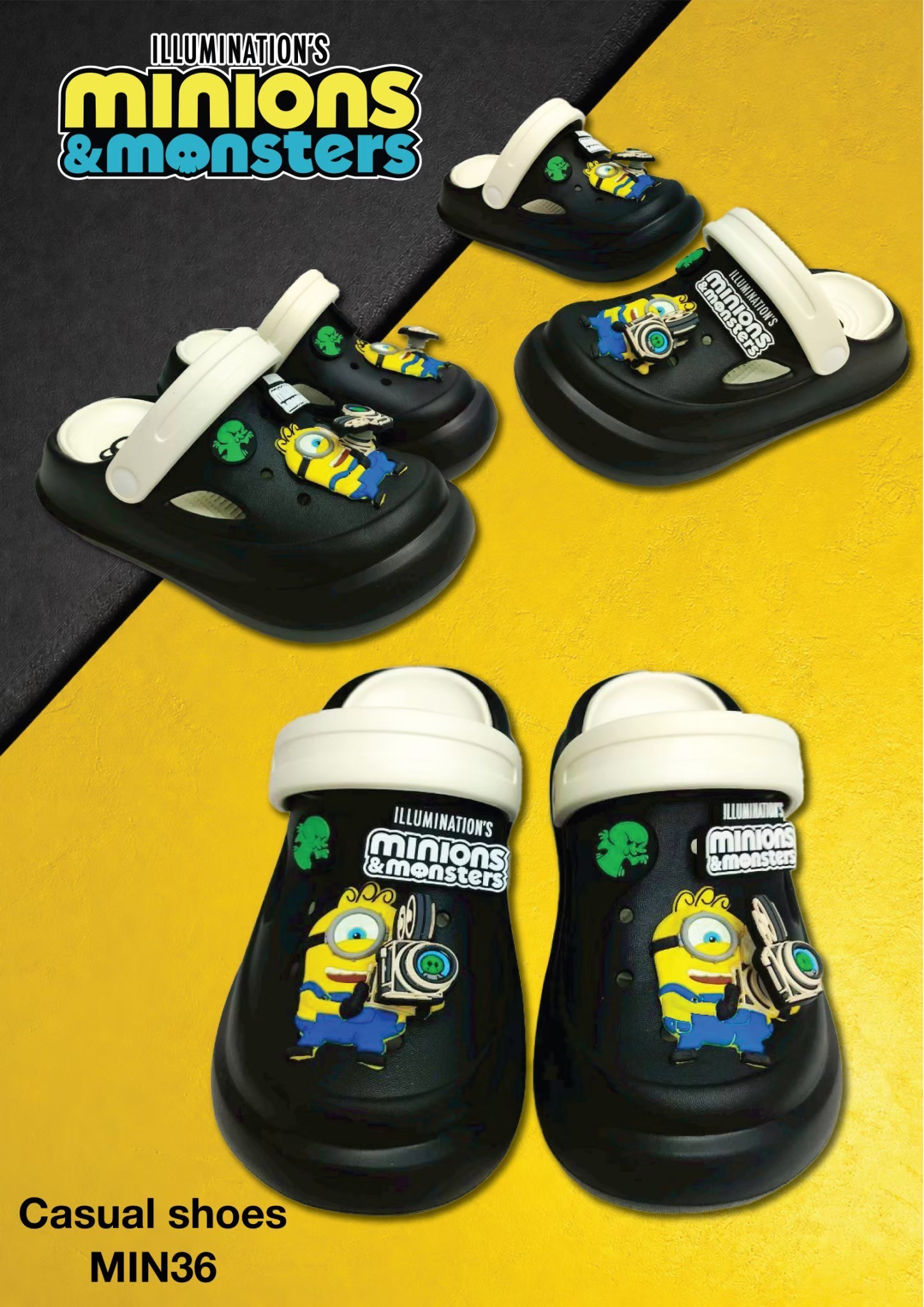 MIN36 ILLUMINATION’S MINION Boy&Girl’s Casual big toe shoes Size 30-35