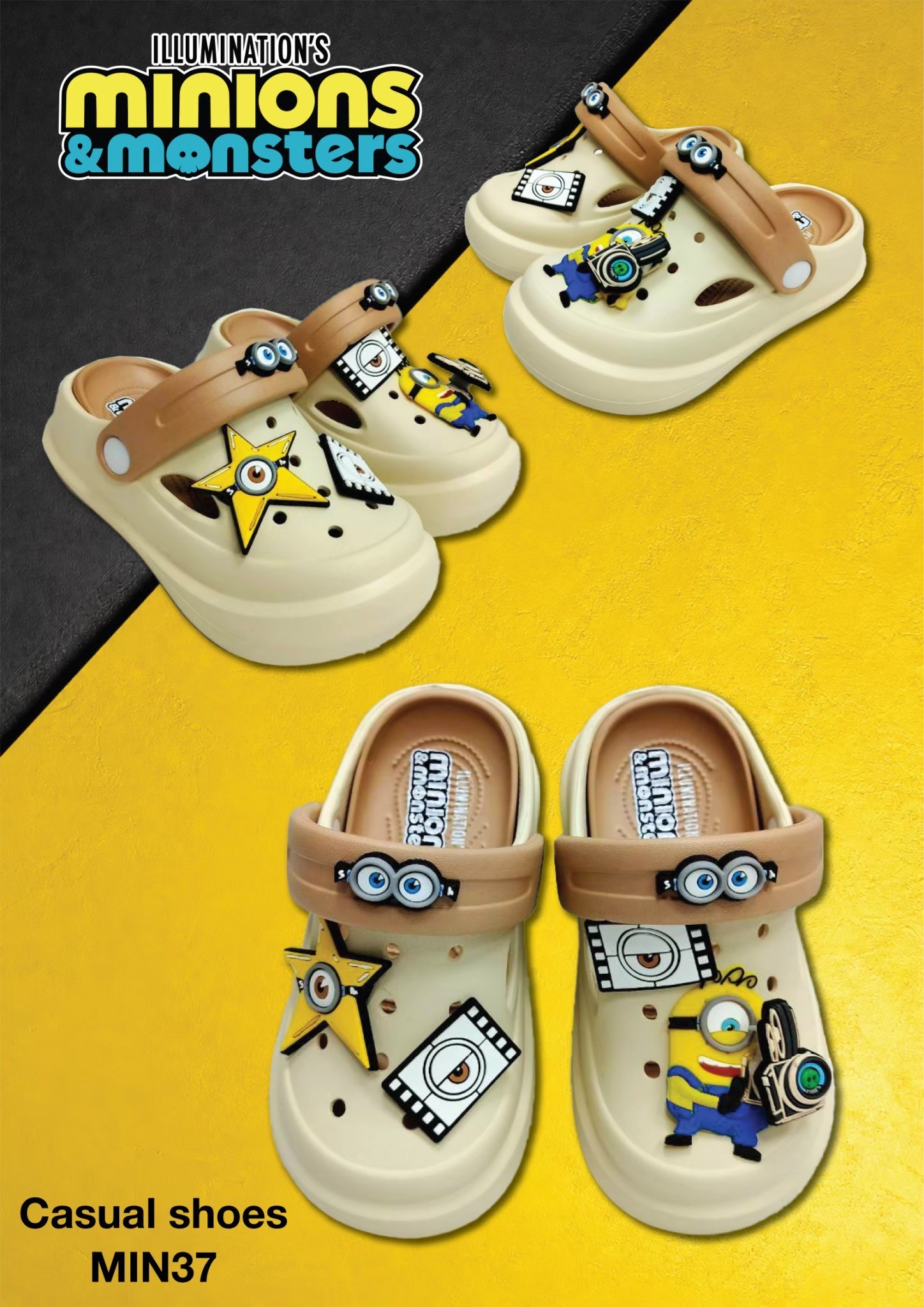 MIN37 ILLUMINATION’S MINION Boy&Girl’s Casual big toe shoes Size 30-35
