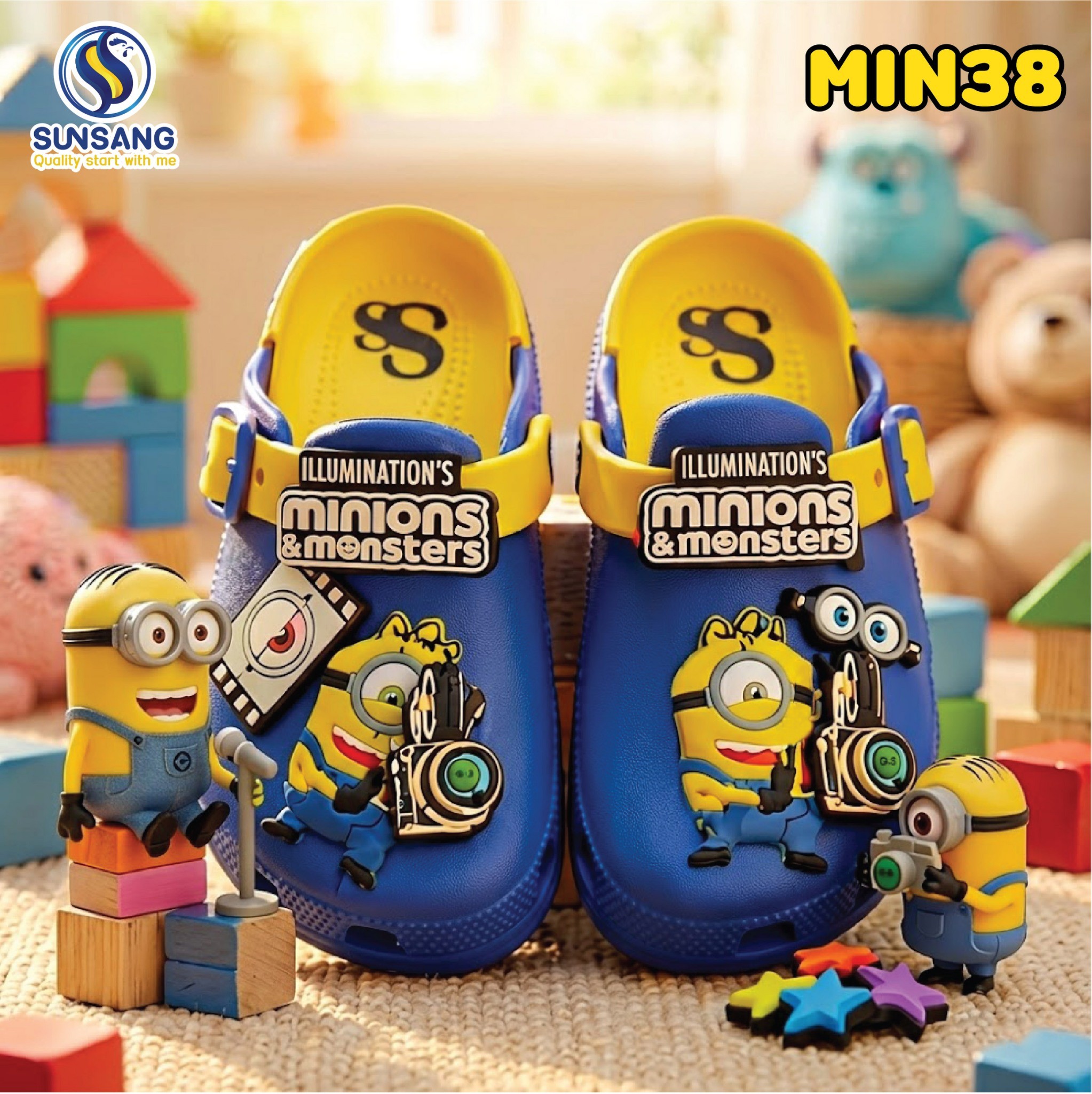 MIN38 ILLUMINATION’S MINION Boy&Girl’s Casual big toe shoes Size 30-35
